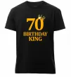 Мужская премиум футболка 70 birthday king Черный фото
