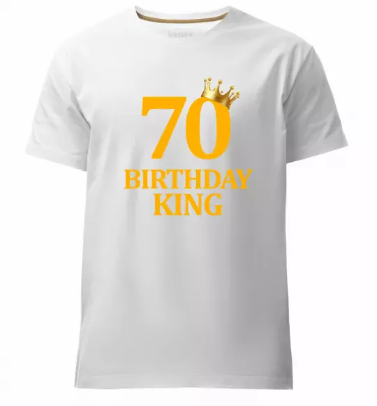 Мужская премиум футболка 70 birthday king Белый фото