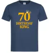 Мужская футболка 70 birthday king Темно-синий фото