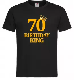 Мужская футболка 70 birthday king Черный фото