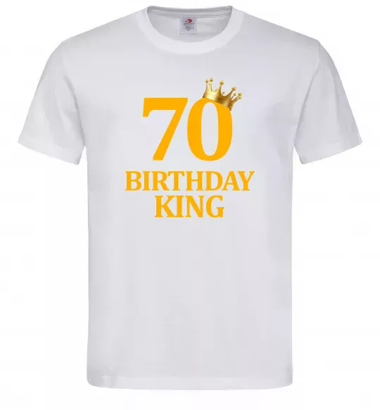 Мужская футболка 70 birthday king Белый фото