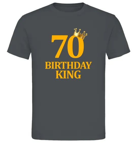 Мужская футболка 70 birthday king Графит фото