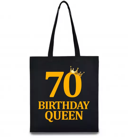 Эко-сумка 70 birthday queen Черный фото