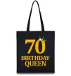 Эко-сумка 70 birthday queen Черный фото