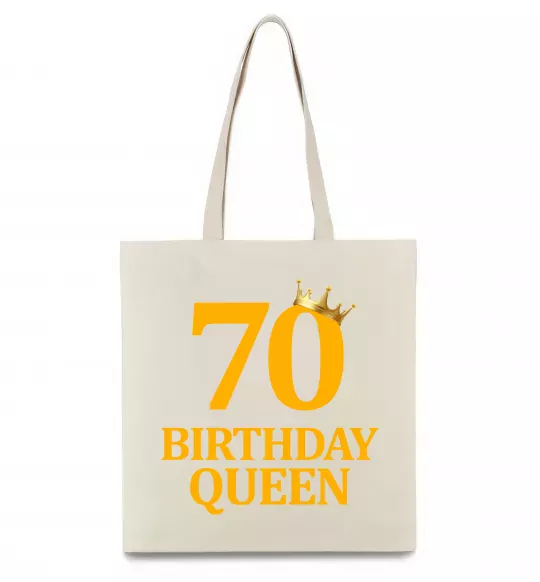 Эко-сумка 70 birthday queen Бежевый фото