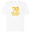 Футболка Оверсайз 70 birthday queen Белый фото