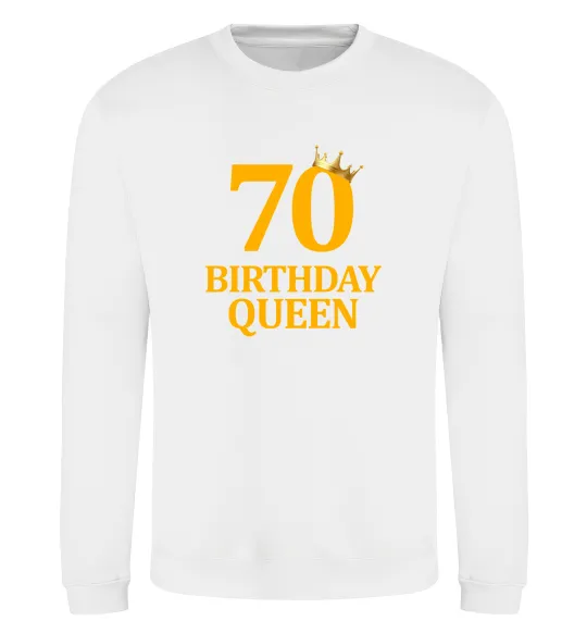 Свитшот 70 birthday queen Белый фото
