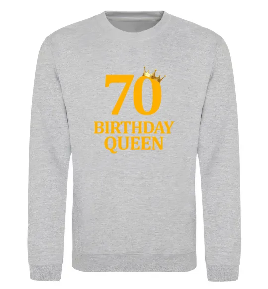Свитшот 70 birthday queen Серый меланж фото