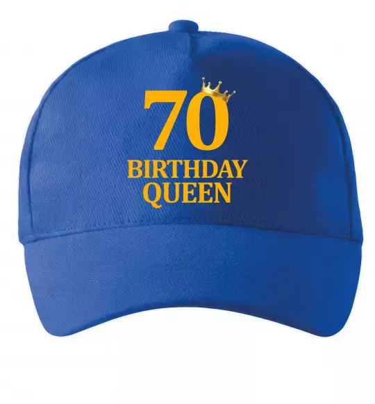 Кепка 70 birthday queen Ярко-синий фото
