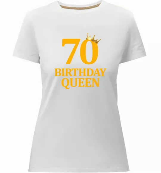 Женская премиум футболка 70 birthday queen Белый фото