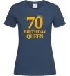 Жіноча футболка 70 birthday queen Темно-синій фото