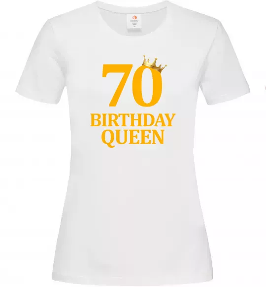 Жіноча футболка 70 birthday queen Білий фото