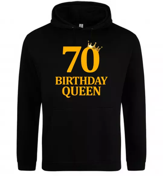 Женская толстовка (худи) 70 birthday queen Черный фото