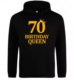 Женская толстовка (худи) 70 birthday queen Черный фото
