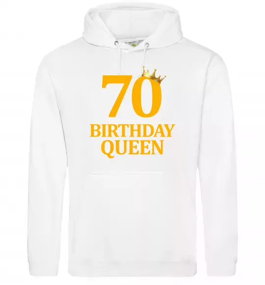 Женская толстовка (худи) 70 birthday queen Белый фото