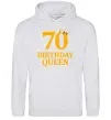 Женская толстовка (худи) 70 birthday queen Серый меланж фото