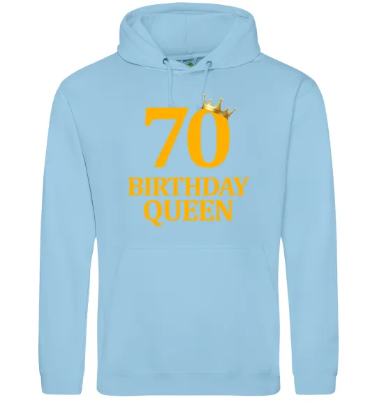 Жіноча толстовка (худі) 70 birthday queen Блакитний фото
