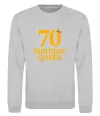 Свитшот 70 birthday queen Серый меланж фото
