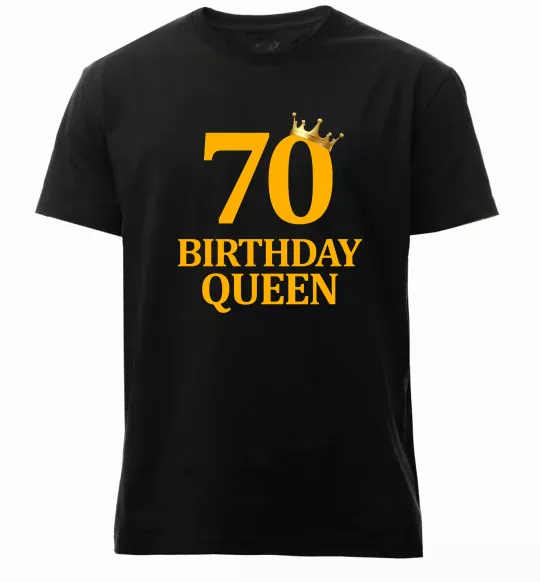 Чоловіча преміум футболка 70 birthday queen Чорний фото
