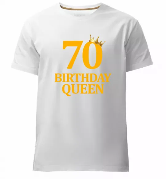 Чоловіча преміум футболка 70 birthday queen Білий фото