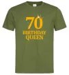 Мужская футболка 70 birthday queen Оливковый фото