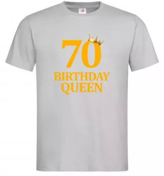 Мужская футболка 70 birthday queen Серый фото