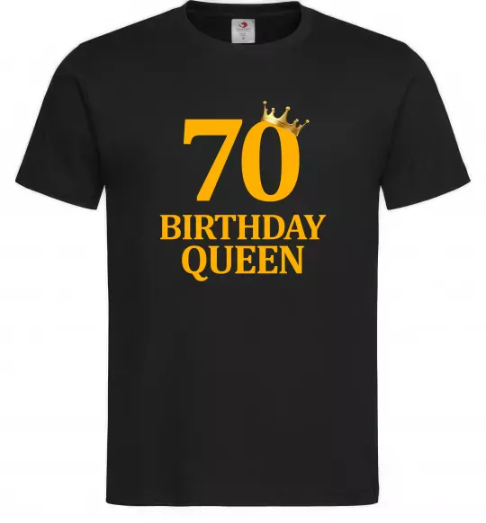 Мужская футболка 70 birthday queen Черный фото