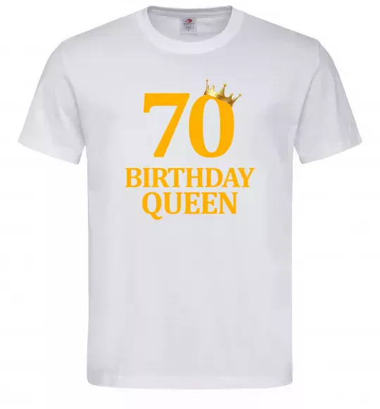 Мужская футболка 70 birthday queen Белый фото