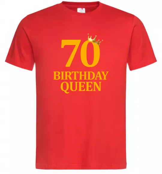 Мужская футболка 70 birthday queen Красный фото
