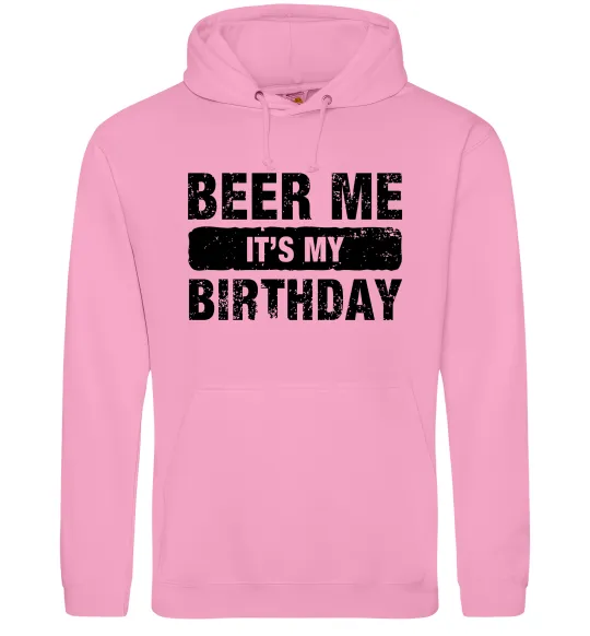 Женская толстовка (худи) Beer me its my birthday Розовый фото