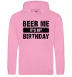 Женская толстовка (худи) Beer me its my birthday Розовый фото