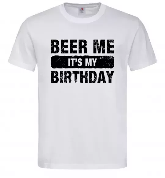 Мужская футболка Beer me its my birthday Белый фото