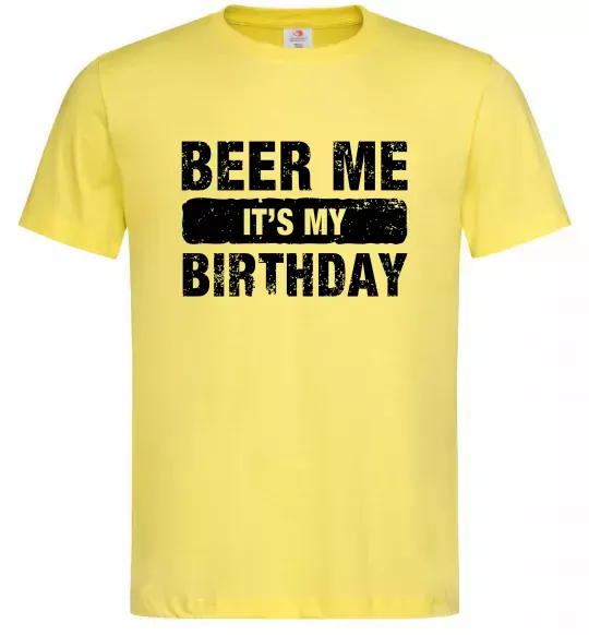 Мужская футболка Beer me its my birthday Лимонный фото
