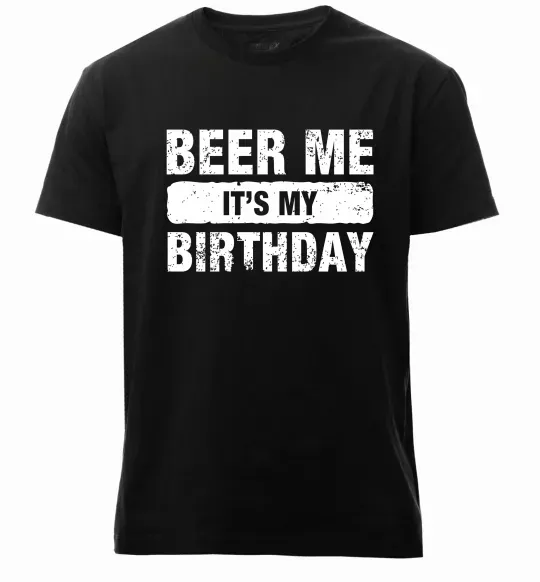Мужская премиум футболка Beer me its my birthday Черный фото