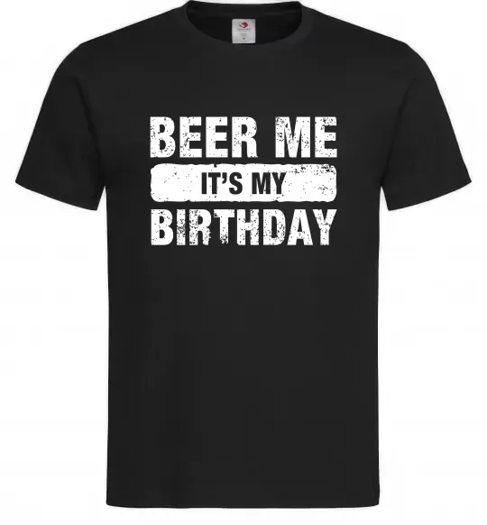 Мужская футболка Beer me its my birthday Черный фото