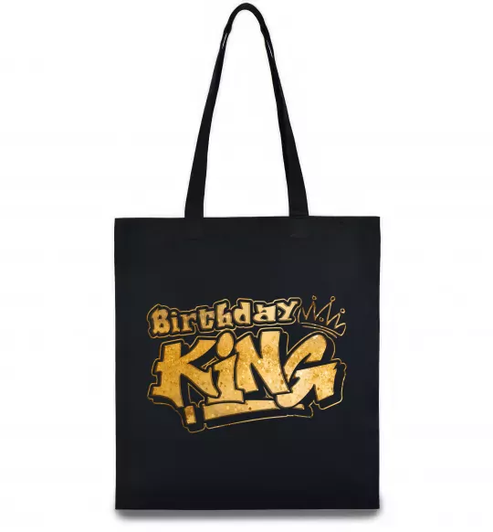 Еко-сумка Birthday king Чорний фото