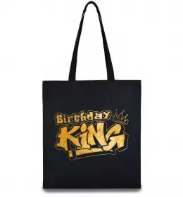 Эко-сумка Birthday king Черный фото