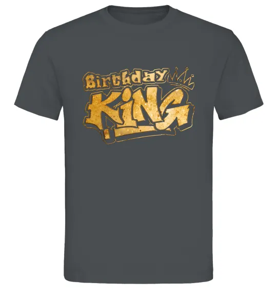 Мужская футболка Birthday king Графит фото
