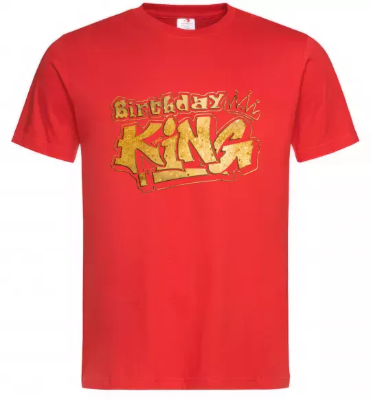 Мужская футболка Birthday king Красный фото