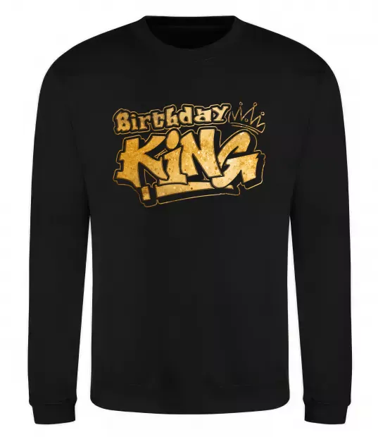 Свитшот Birthday king Черный фото