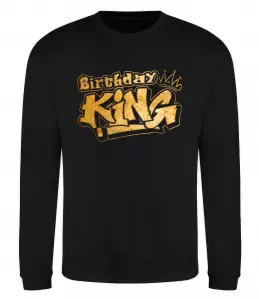 Свитшот Birthday king Черный фото