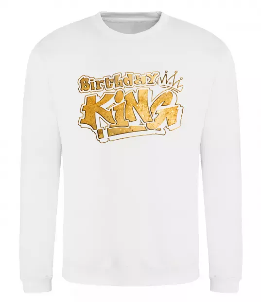 Свитшот Birthday king Белый фото