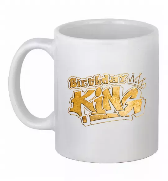 Чашка керамическая Birthday king Белый фото