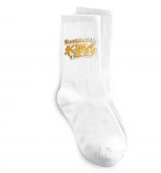 Носки Birthday king Белый фото