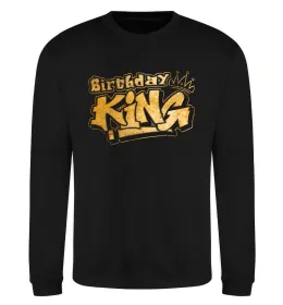 Свитшот Birthday king Черный фото
