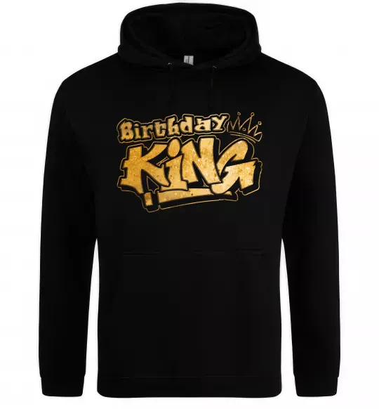 Мужская толстовка (худи) Birthday king Черный фото