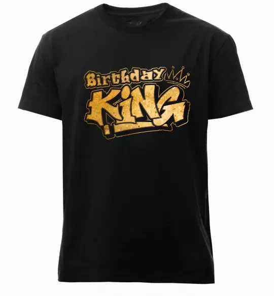 Чоловіча преміум футболка Birthday king Чорний фото