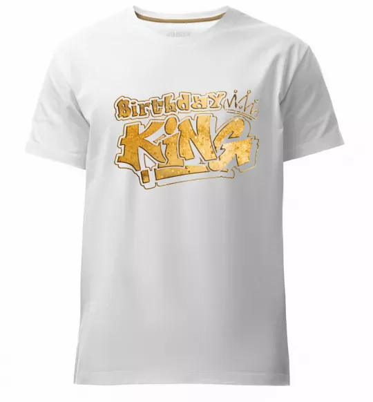 Чоловіча преміум футболка Birthday king Білий фото