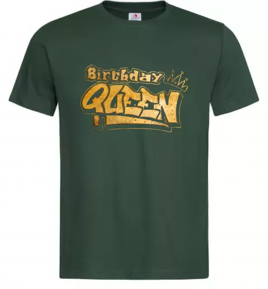 Мужская футболка Birthday Queen Темно-зеленый фото