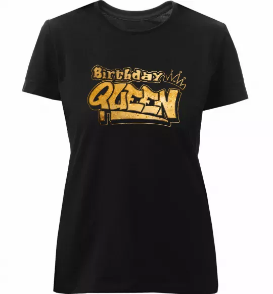 Женская премиум футболка Birthday Queen Черный фото